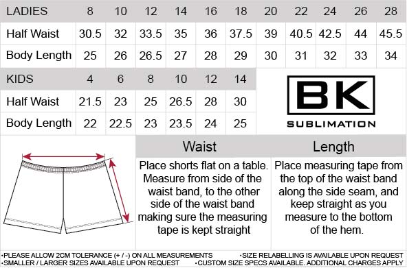 size chart